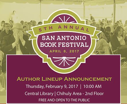 2017 Author Lineup Announcement - San Antonio Book Festival